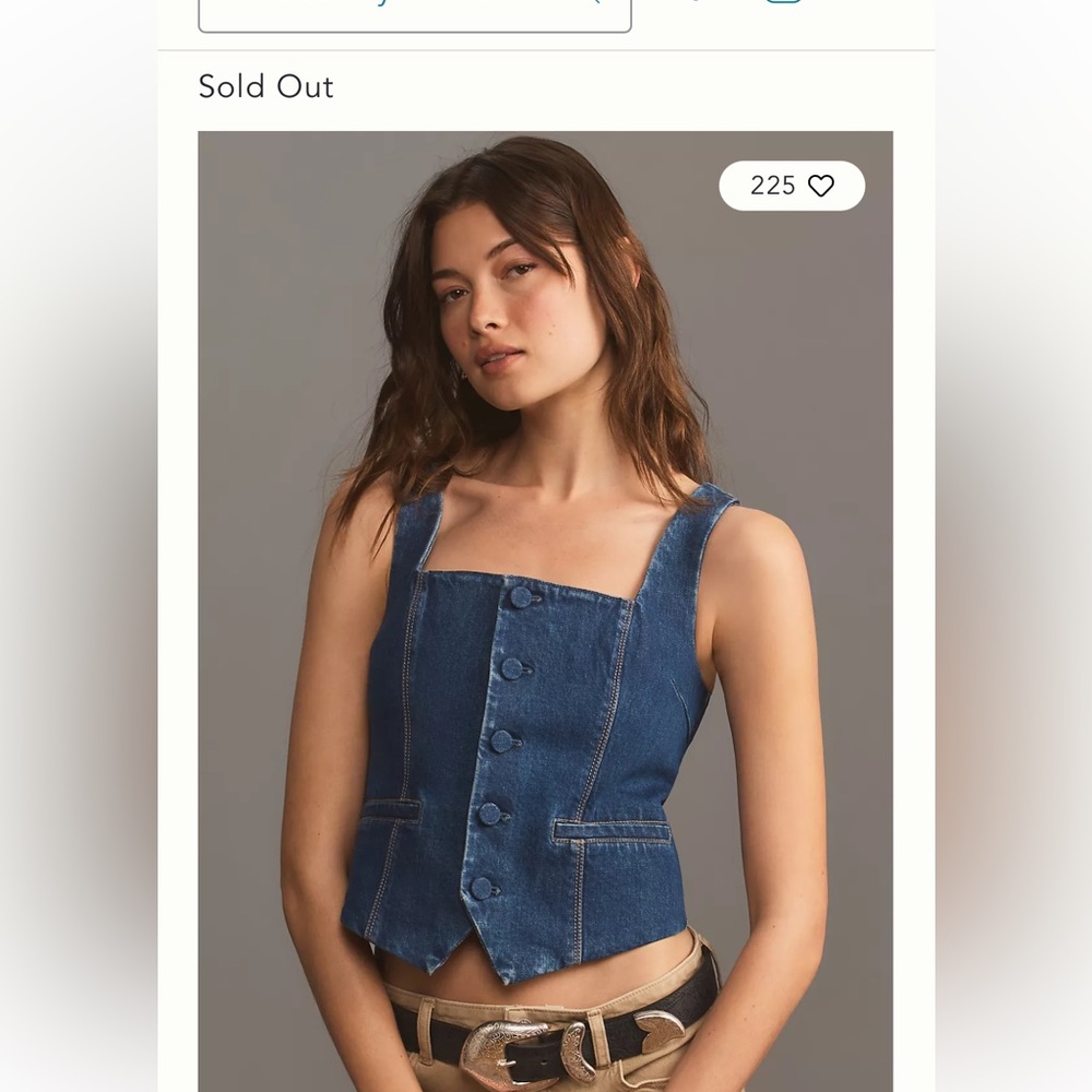 PAIGE Blue Denim Vest (it has missing one button) see pics please